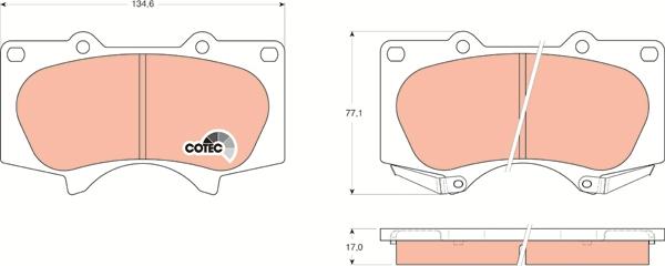 TRW GDB3364AT - Гальмівні колодки, дискові гальма autozip.com.ua