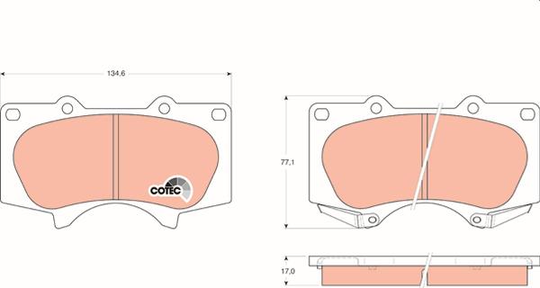 TRW GDB3364 - Гальмівні колодки, дискові гальма autozip.com.ua