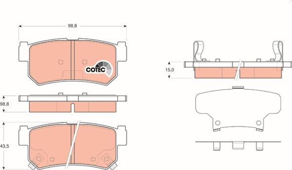 TRW GDB3366 - Гальмівні колодки, дискові гальма autozip.com.ua