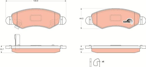 TRW GDB3363 - Гальмівні колодки, дискові гальма autozip.com.ua