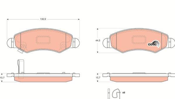TRW GDB3363 - Гальмівні колодки, дискові гальма autozip.com.ua