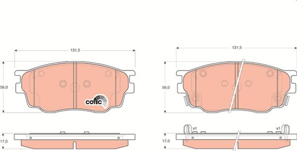 TRW GDB3309 - Гальмівні колодки, дискові гальма autozip.com.ua