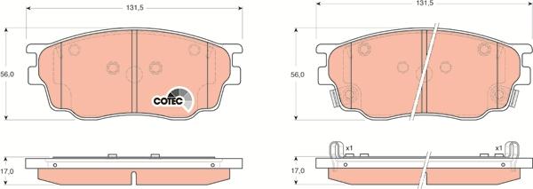 TRW GDB3309 - Гальмівні колодки, дискові гальма autozip.com.ua