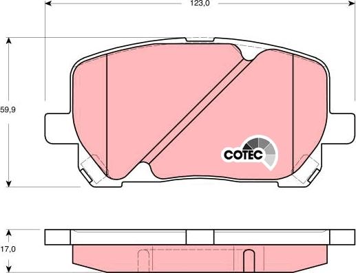 TRW GDB3315DT - Гальмівні колодки, дискові гальма autozip.com.ua