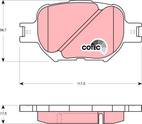 TRW GDB3316AT - Гальмівні колодки, дискові гальма autozip.com.ua