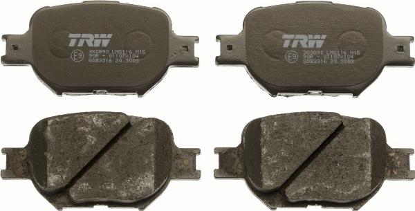 TRW GDB3316 - Гальмівні колодки, дискові гальма autozip.com.ua