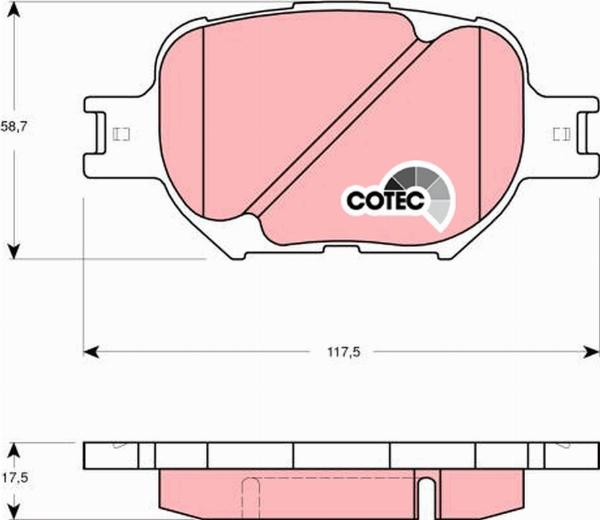 TRW GDB3316 - Гальмівні колодки, дискові гальма autozip.com.ua