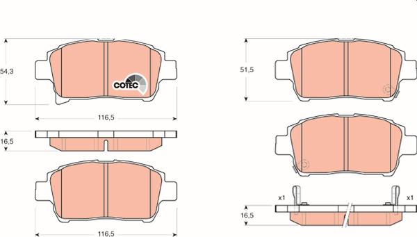 TRW GDB3317 - Гальмівні колодки, дискові гальма autozip.com.ua