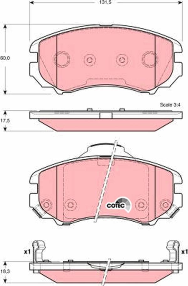 TRW GDB3386 - Гальмівні колодки, дискові гальма autozip.com.ua