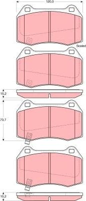 TRW GDB3381 - Гальмівні колодки, дискові гальма autozip.com.ua