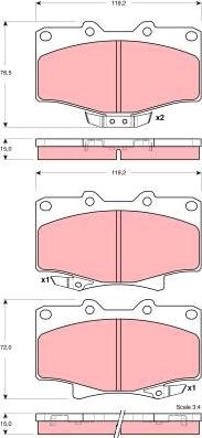 TRW GDB3383 - Гальмівні колодки, дискові гальма autozip.com.ua