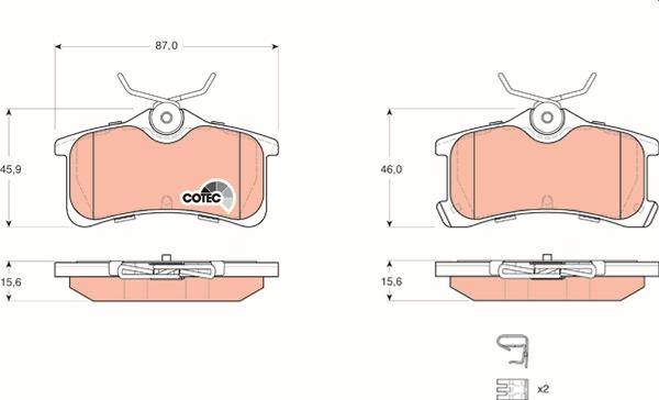 TRW GDB3334 - Гальмівні колодки, дискові гальма autozip.com.ua