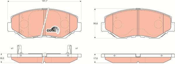 TRW GDB3325DT - Гальмівні колодки, дискові гальма autozip.com.ua