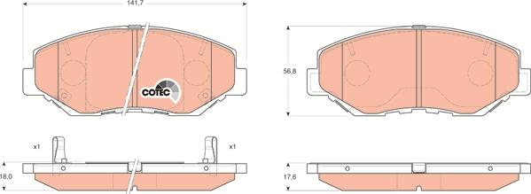 TRW GDB3325 - Гальмівні колодки, дискові гальма autozip.com.ua