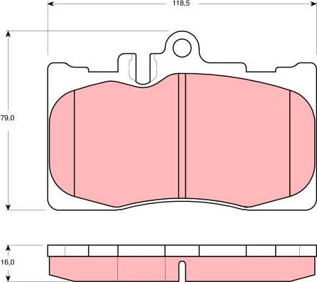 TRW GDB3322AT - Гальмівні колодки, дискові гальма autozip.com.ua