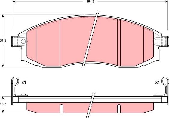 TRW GDB3327 - Гальмівні колодки, дискові гальма autozip.com.ua