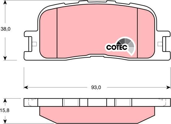 TRW GDB3374 - Гальмівні колодки, дискові гальма autozip.com.ua