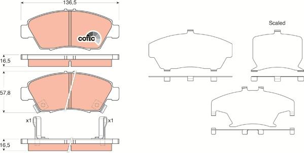 TRW GDB3375DT - Гальмівні колодки, дискові гальма autozip.com.ua