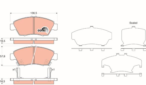 TRW GDB3375 - Гальмівні колодки, дискові гальма autozip.com.ua