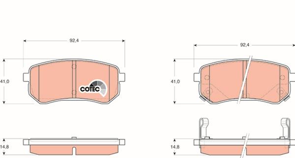 TRW GDB3370 - Гальмівні колодки, дискові гальма autozip.com.ua