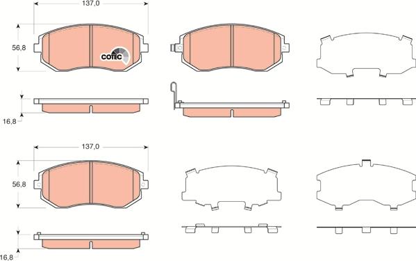 TRW GDB3371 - Гальмівні колодки, дискові гальма autozip.com.ua