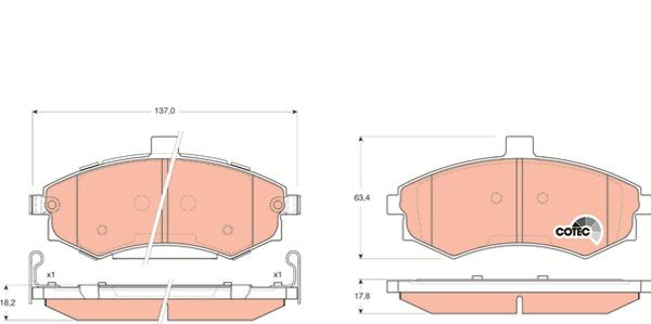 TRW GDB3378 - Гальмівні колодки, дискові гальма autozip.com.ua