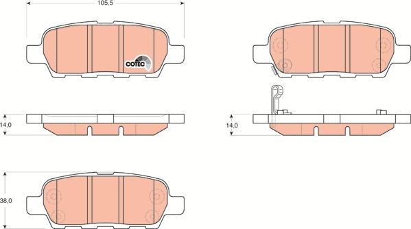 TRW GDB3294AT - Гальмівні колодки, дискові гальма autozip.com.ua