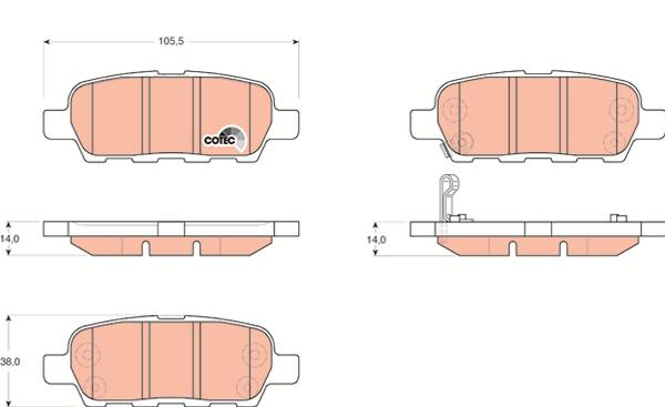 TRW GDB3294 - Гальмівні колодки, дискові гальма autozip.com.ua