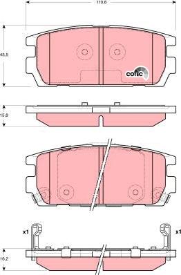 TRW GDB3296AT - Гальмівні колодки, дискові гальма autozip.com.ua