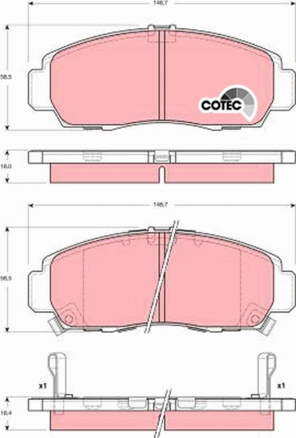 TRW GDB3240 - Гальмівні колодки, дискові гальма autozip.com.ua