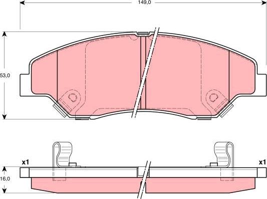 TRW GDB3241AT - Гальмівні колодки, дискові гальма autozip.com.ua