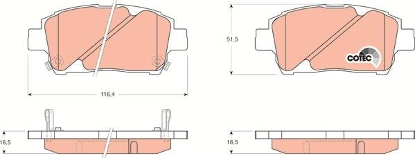 TRW GDB3242DT - Гальмівні колодки, дискові гальма autozip.com.ua
