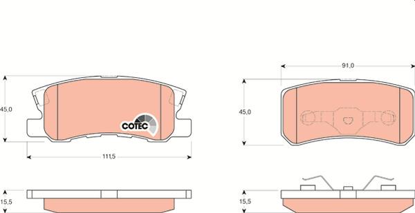 TRW GDB3247 - Гальмівні колодки, дискові гальма autozip.com.ua