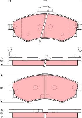 TRW GDB3259 - Гальмівні колодки, дискові гальма autozip.com.ua