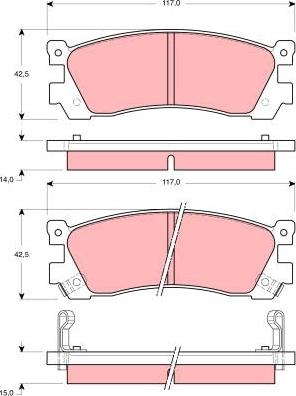 TRW GDB3264 - Гальмівні колодки, дискові гальма autozip.com.ua