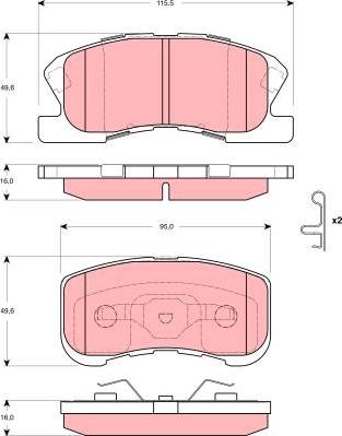 TRW GDB3266 - Гальмівні колодки, дискові гальма autozip.com.ua