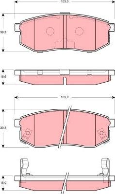 TRW GDB3260 - Гальмівні колодки, дискові гальма autozip.com.ua