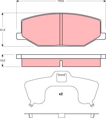 TRW GDB3210 - Гальмівні колодки, дискові гальма autozip.com.ua