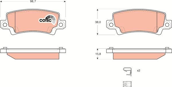 TRW GDB3289 - Гальмівні колодки, дискові гальма autozip.com.ua