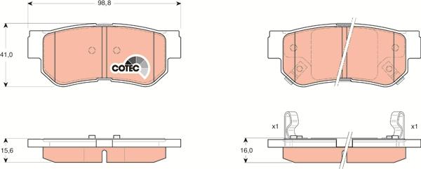 TRW GDB3284AT - Гальмівні колодки, дискові гальма autozip.com.ua