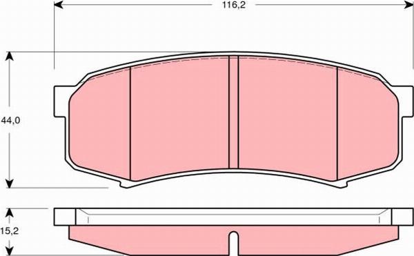 TRW GDB3280 - Гальмівні колодки, дискові гальма autozip.com.ua