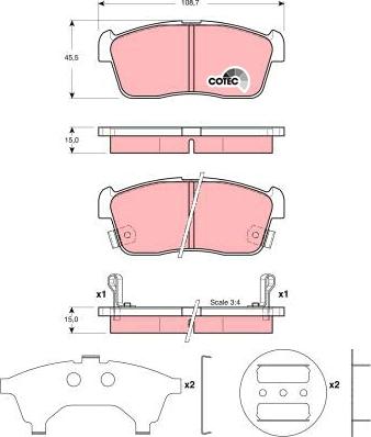 TRW GDB3236 - Гальмівні колодки, дискові гальма autozip.com.ua