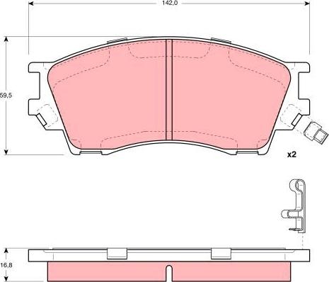 TRW GDB3230 - Гальмівні колодки, дискові гальма autozip.com.ua