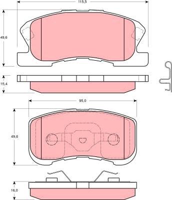 TRW GDB3220 - Гальмівні колодки, дискові гальма autozip.com.ua