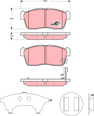 TRW GDB3276 - Гальмівні колодки, дискові гальма autozip.com.ua