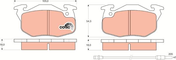 TRW GDB327 - Гальмівні колодки, дискові гальма autozip.com.ua