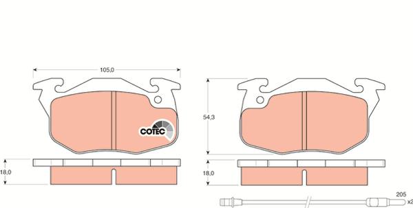 TRW GDB327 - Гальмівні колодки, дискові гальма autozip.com.ua