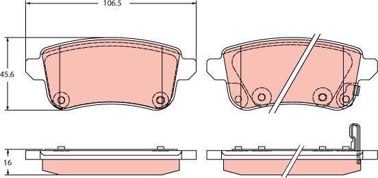 TRW GDB2413 - Гальмівні колодки, дискові гальма autozip.com.ua