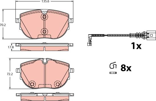 TRW GDB2412 - Гальмівні колодки, дискові гальма autozip.com.ua