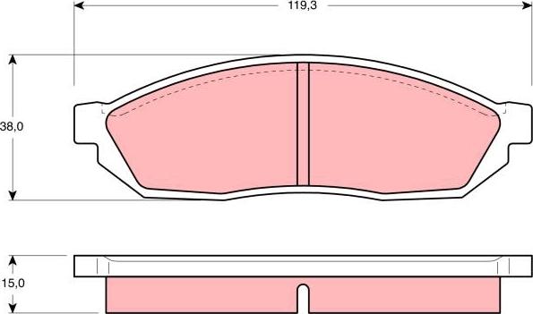 TRW GDB254 - Гальмівні колодки, дискові гальма autozip.com.ua